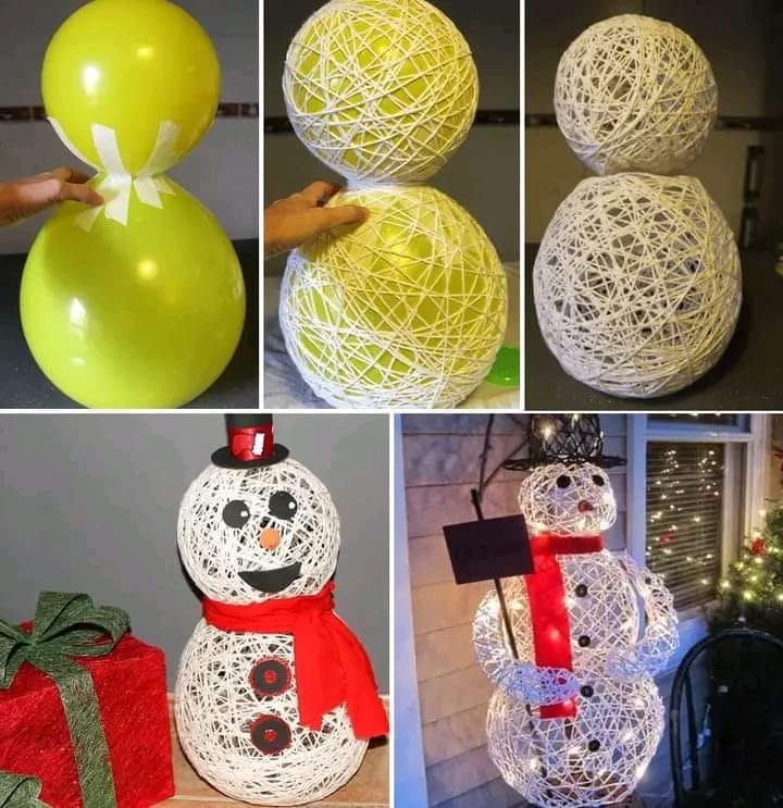 DIY christmas snowman craft