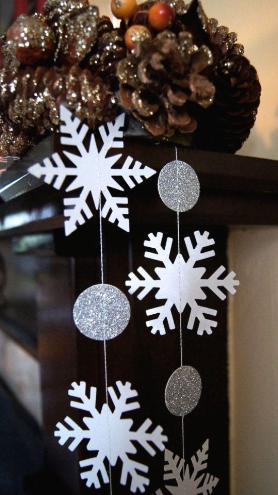 Paper snowflakes and garlands