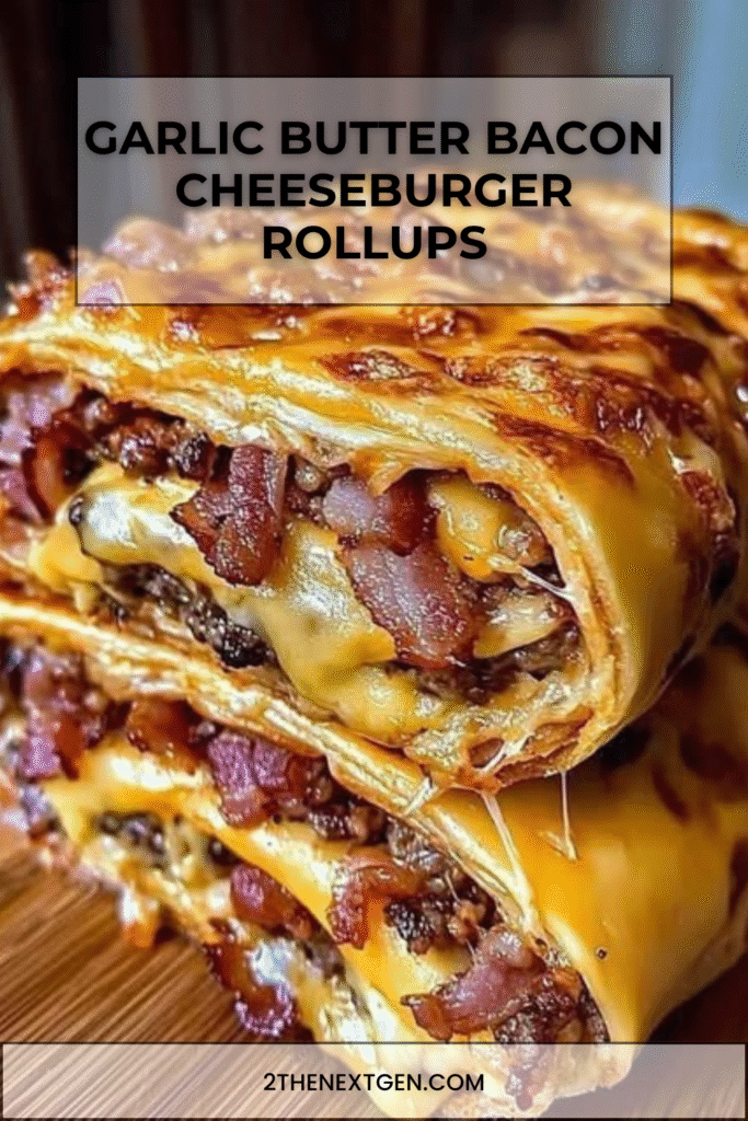 garlic butter bacon cheeseburger rollups