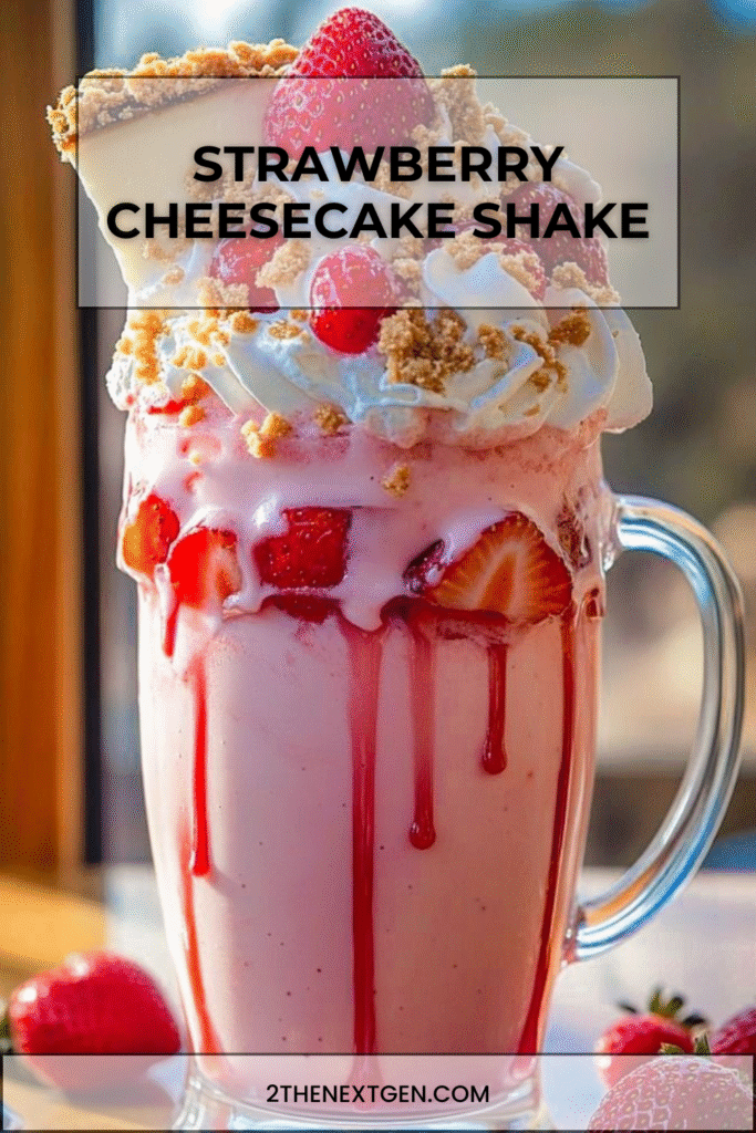 summer strawberry cheesecake shake