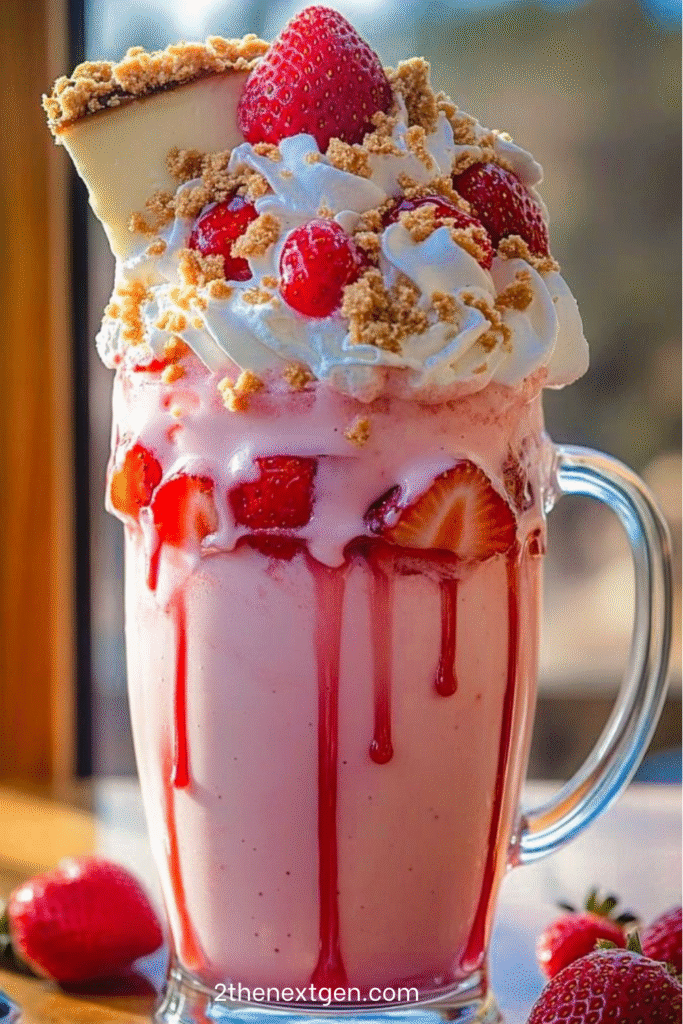summer strawberry cheesecake shake