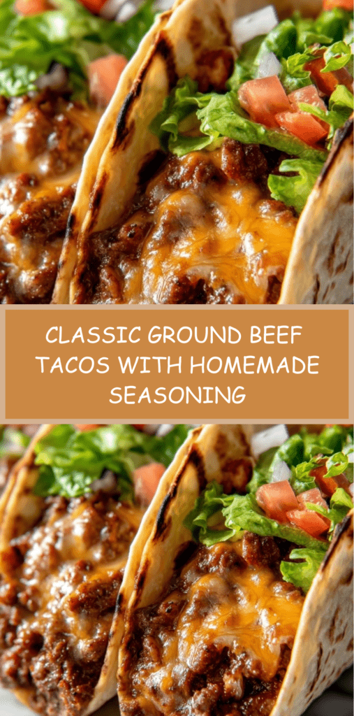 Soft flour tacos filled with seasoned classic ground beef, shredded lettuce, cheese and tomatoes, served with lime wedges and salsa.