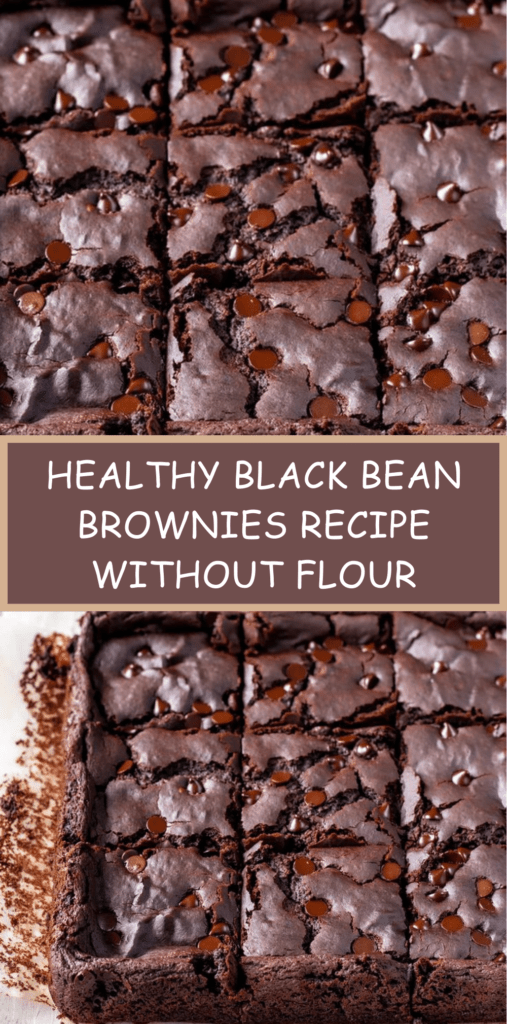 Fudgy black bean brownies cut into squares, made with cocoa powder and maple syrup, served on parchment paper in a baking dish.