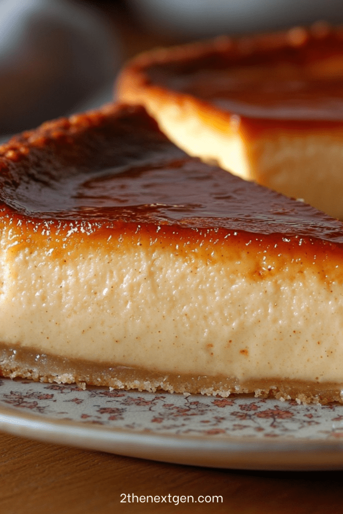 Ultra-creamy vanilla custard tart with a golden caramelized top and smooth vanilla filling baked in a shortcrust pastry