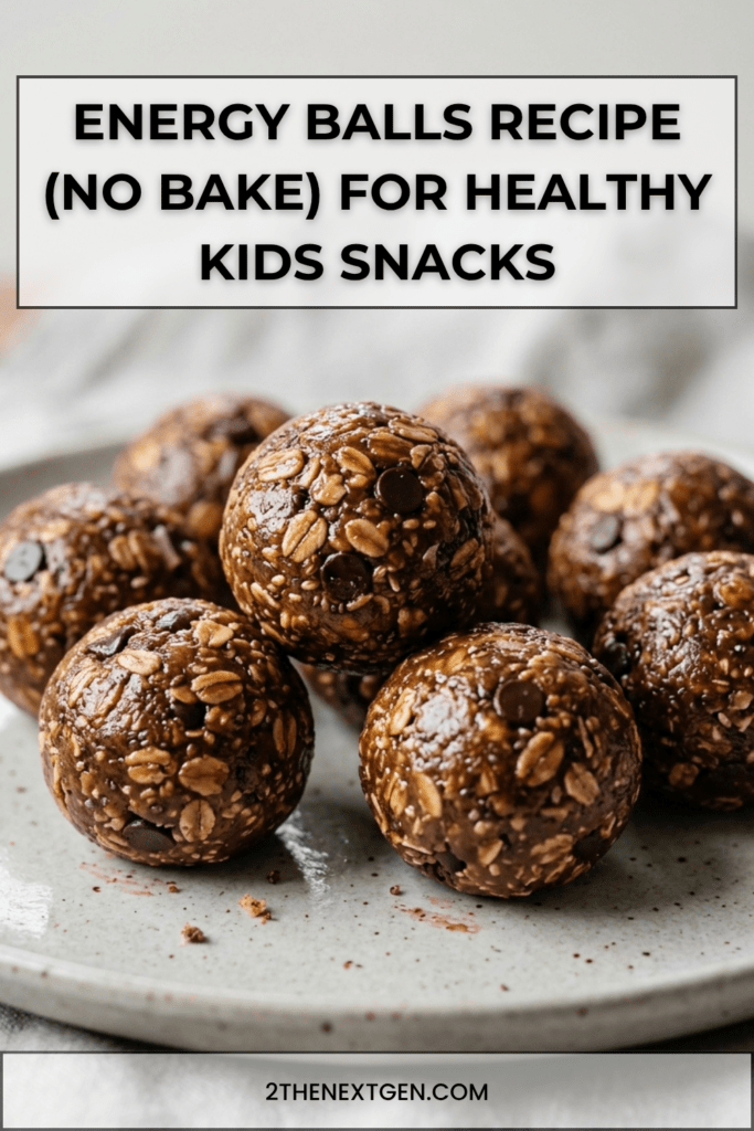 Energy balls recipe no bake with oats peanut butter and cocoa arranged on a plate with healthy snack appearance