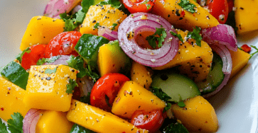 Fresh Mango Cucumber Tomato Salad Recipe