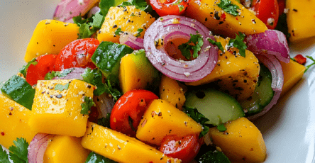 Fresh Mango Cucumber Tomato Salad Recipe