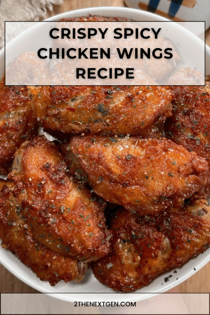 Crispy spicy chicken wings coated in sticky honey hot sauce glaze, sprinkled with parsley and chili flakes, served hot with dipping sauce.