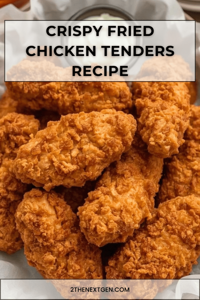 Crispy fried chicken tenders served hot with golden crunchy coating, dipping sauces, parsley, and a side of garlic mayo.